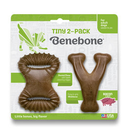 Benebone Benebone Bacon Chew: Tiny, 2 pack Dental Chew & Wishbone