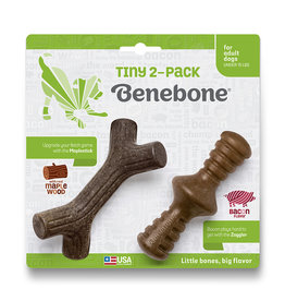 Benebone Benebone Bacon Chew: Tiny, 2 pack Zaggler & MapleStick