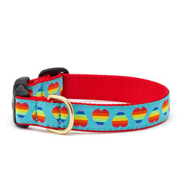 Up Country Rainbow Hearts Collar: Wide, M