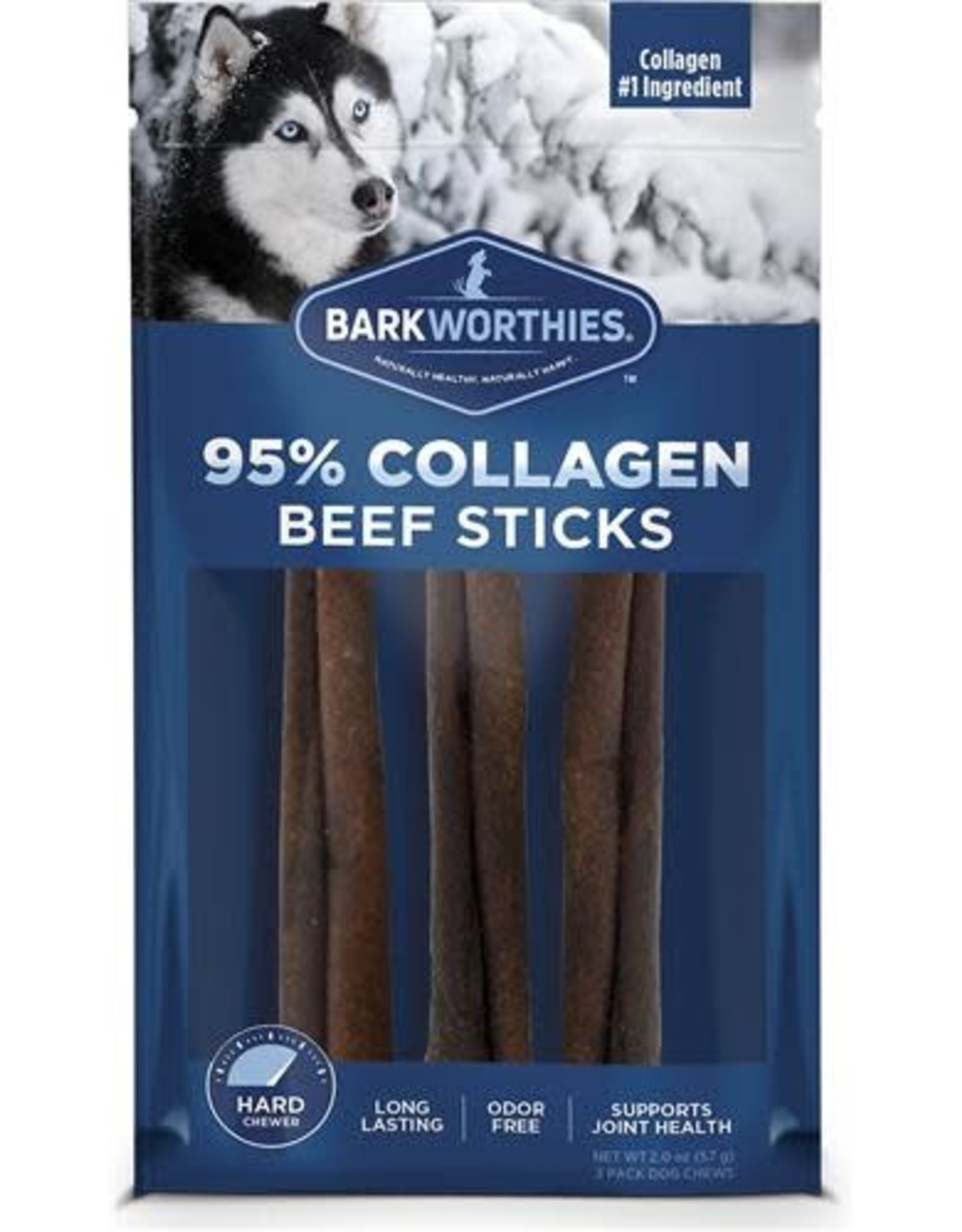 Barkworthies Barkworthies Collagen Beef Stick: 6 inch, 3 pack