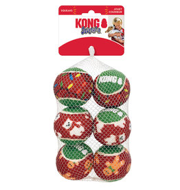 Kong Kong Holiday Squeakair Ball: 6 pack, M