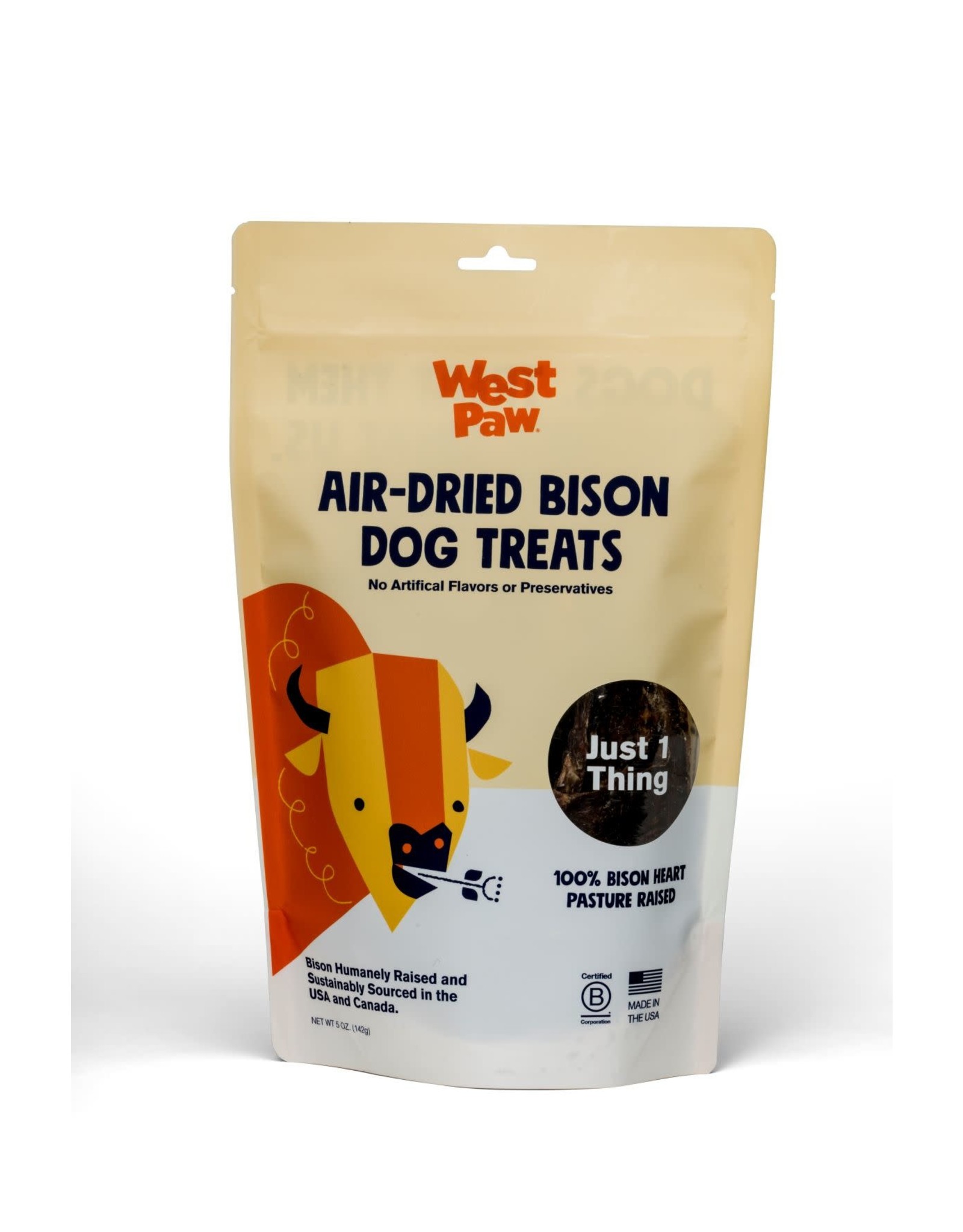 West Paw West Paw Air Dried Treats: Bison Heart, 2.5 oz