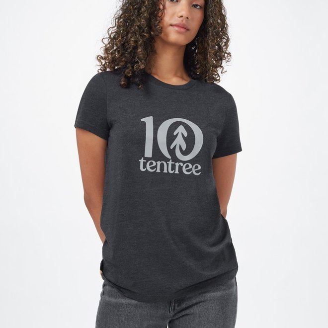 W TENTREE TENTREE LOGO TEE BLACK