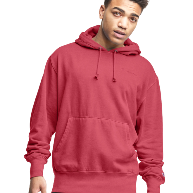 LIGHTWEIGHT FLEECE PO HOODY VINTAGE DYE CRANBERRY