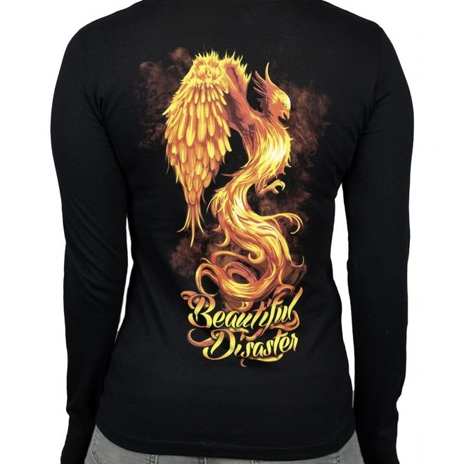 PHEONIX IV VNECK LS TEE BLACK