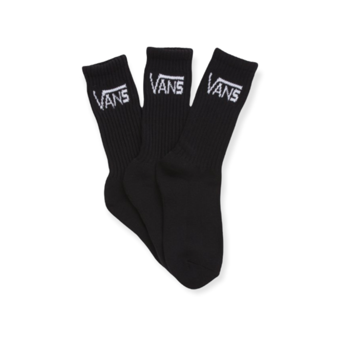 YOUTH CLASSIC CREW SOCKS 3PK BLACK