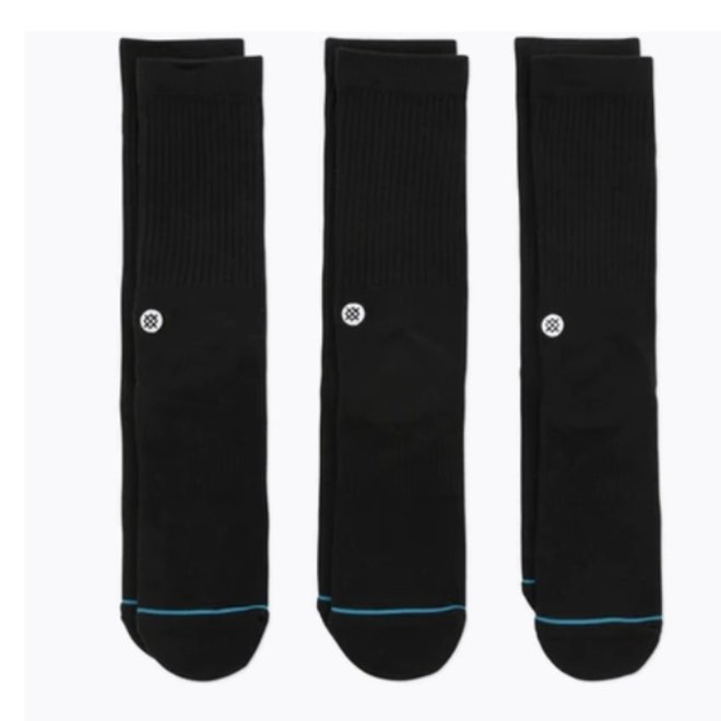 ICON SOCK 3PK BLACK