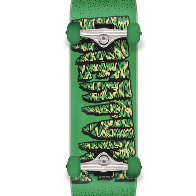 COMPLETE LOGO MUMMY MINI SKATEBOARD GREEN/YELLOW