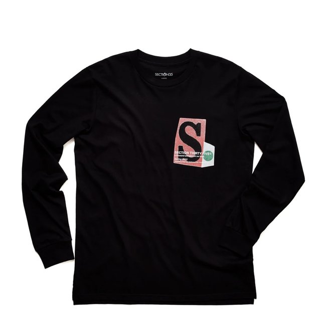 SECTION 35 PAST/PRESENT LS TEE BLACK