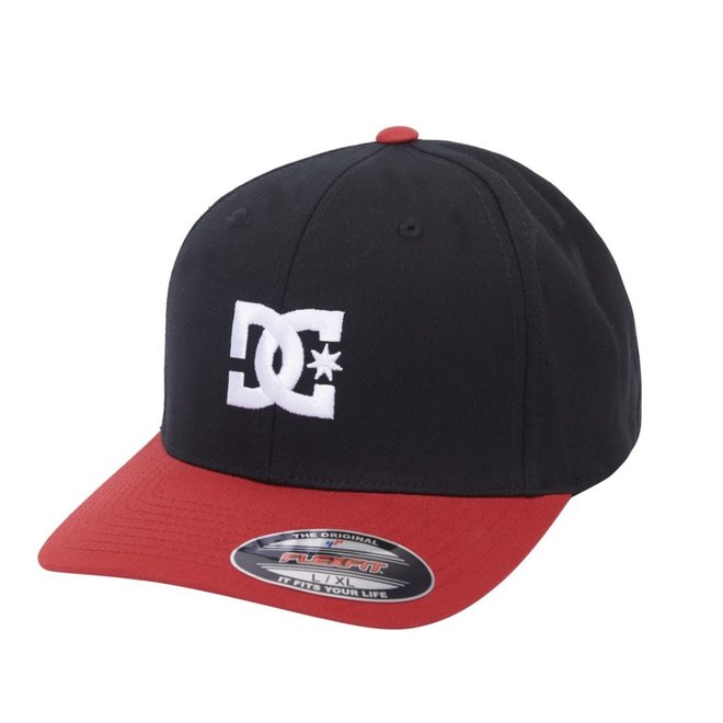 DC CAP STAR SEASONAL FLEXFIT HAT  XKPR(BLACK/RED)
