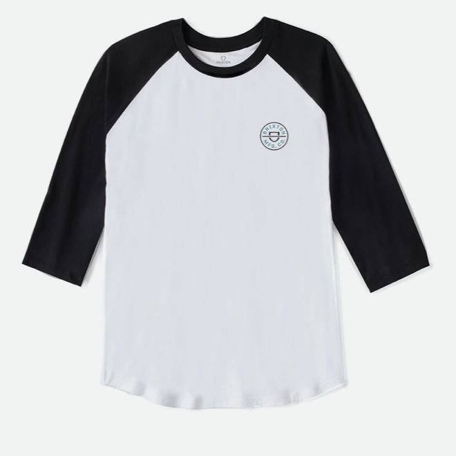 BRIXTON CREST RAGLAN SS TEE WHITE/BLACK