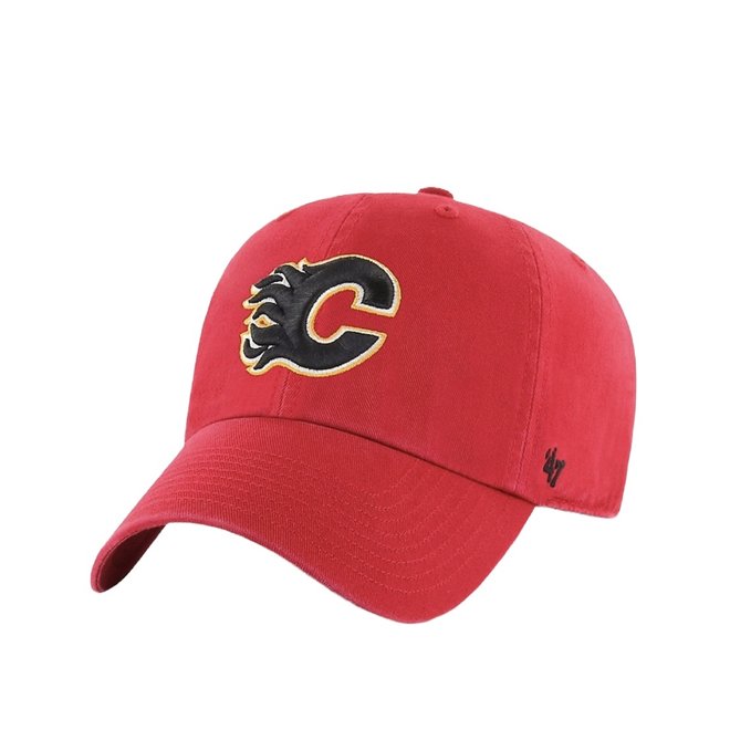 47BRAND CALGARY FLAMES CLEAN UP ADJUSTABLE HAT RED - Laces