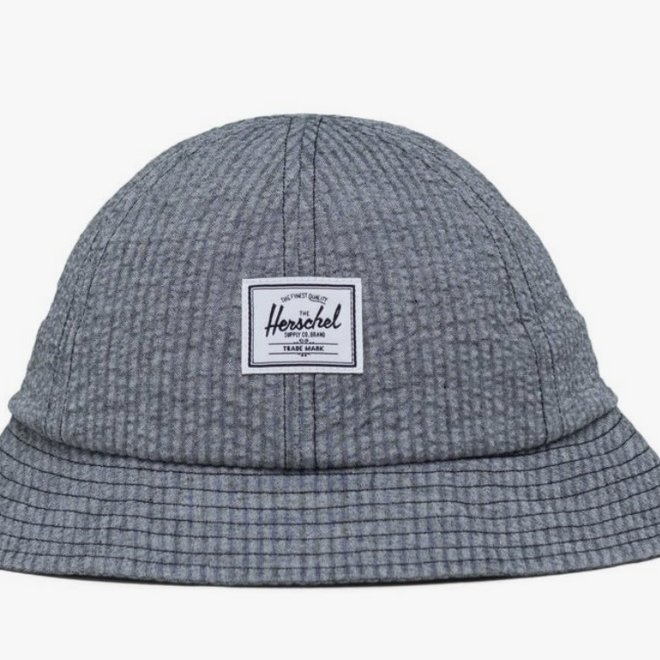 HERSCHEL HENDERSON BUCKET HAT BLACK SEERSUCKER