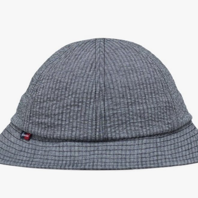 HERSCHEL HENDERSON BUCKET HAT BLACK SEERSUCKER