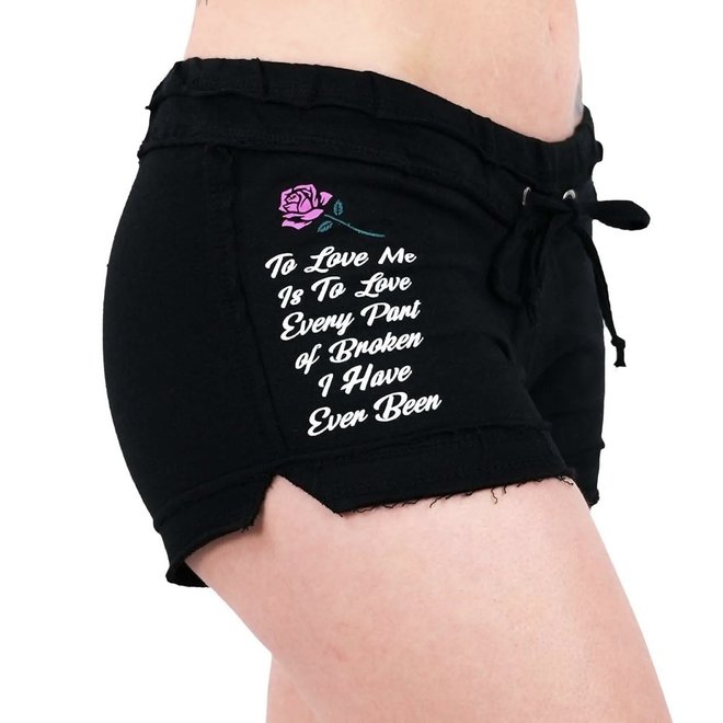 BEAUTIFUL DISASTER TO LOVE ME SHORTS BLACK