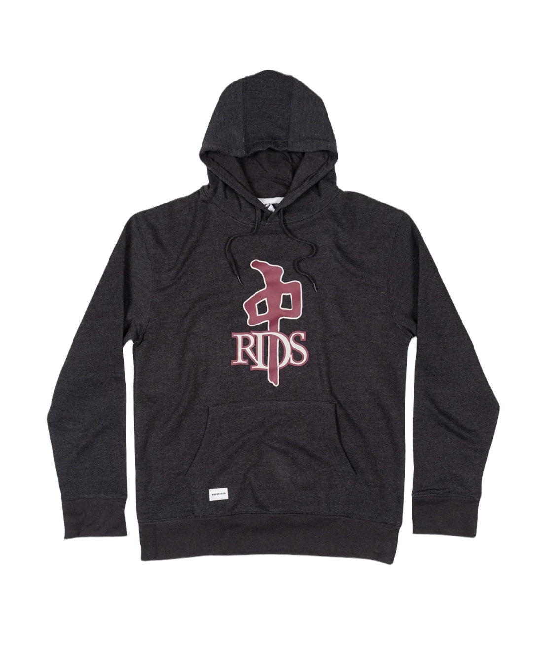 RDS OG PO HOODY BLACK HEATHER/MAROON - Laces