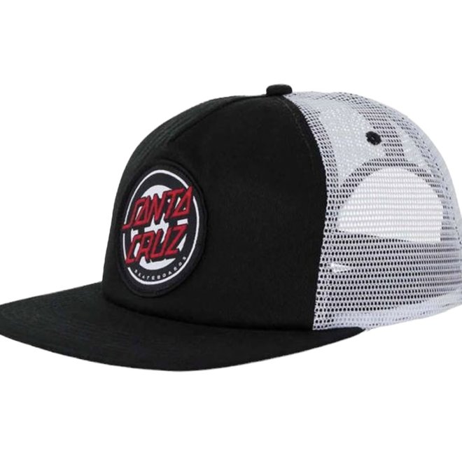 SANTA CRUZ ROB TARGET DOT TRUCKER HAT BLACK/WHITE