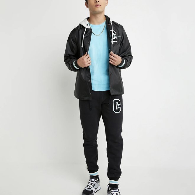 CHAMPION LIGHTWEIGHT COACHES JACKET BLACK/ SILVER GREY