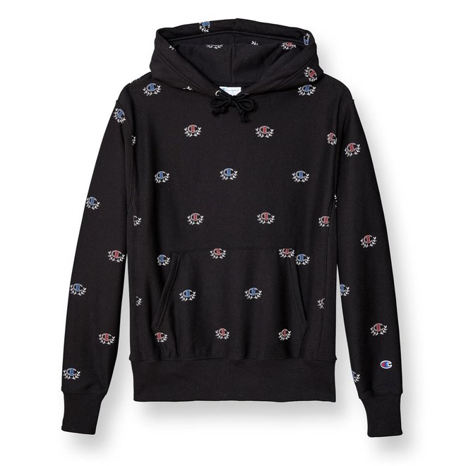 CHAMPION RW LAUREL C AOP PO HOODY BLACK