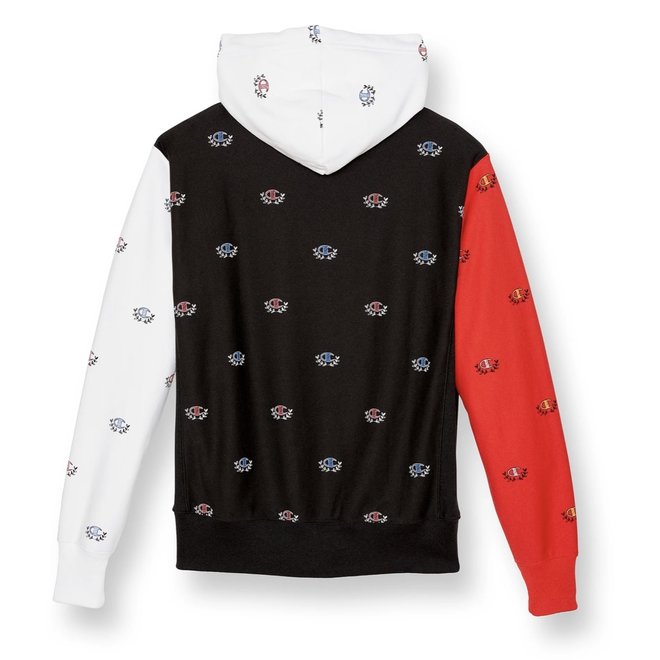 CHAMPION SKETCH LAURAL C AOP PO HOODY BLACK/SCARLET/WHITE