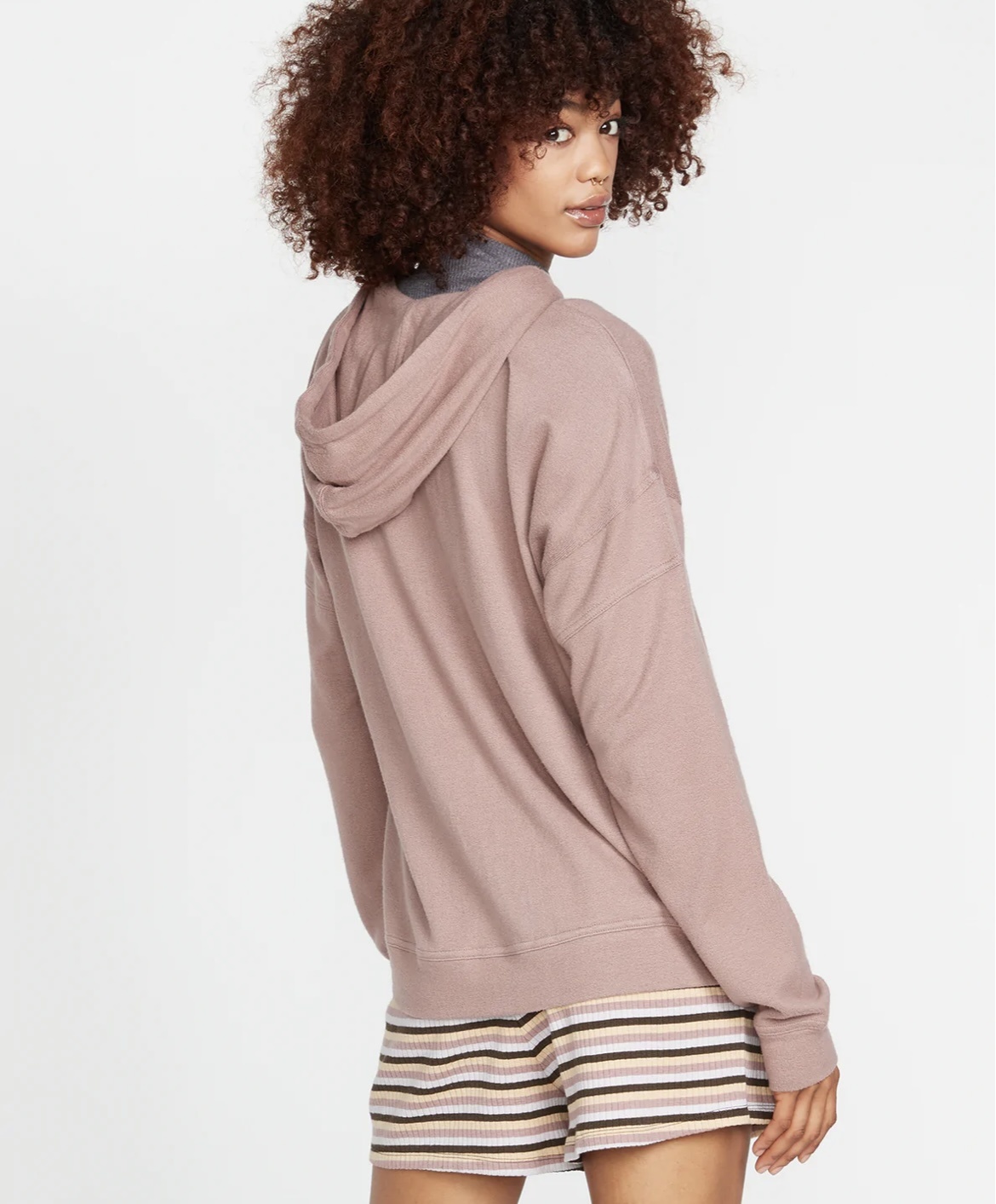 W VOLCOM LIL ZIP FLEECE HOODY RSN - Laces