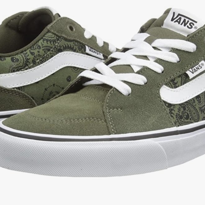 VANS Filmore In Olive Green With Check Pattern, Youth 1 NIB!