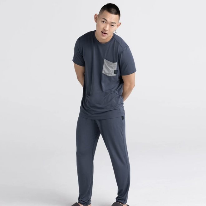 Flatback Ribbed Joggers in Oxford Heather - Glue Store