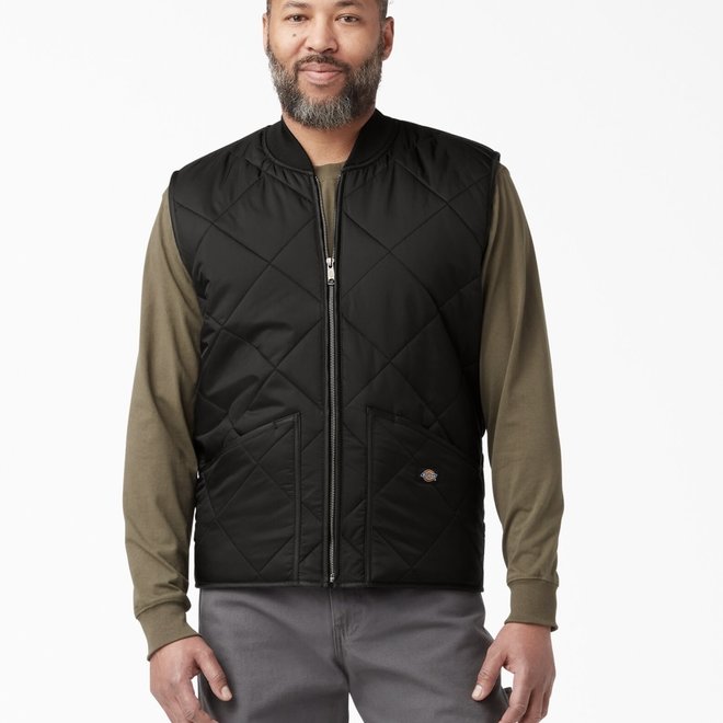 DIAMOND QUILTED NYLON VEST BLACK