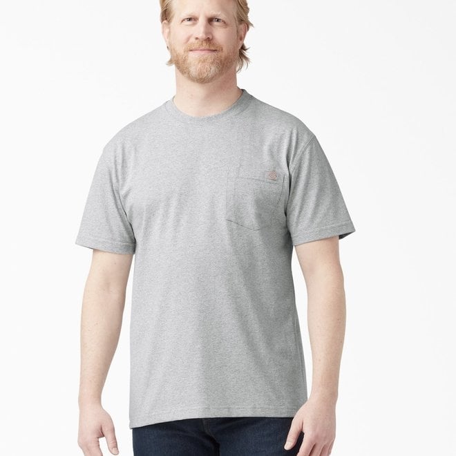 HEAVY CREW SS POCKET TEE HEATHER GREY