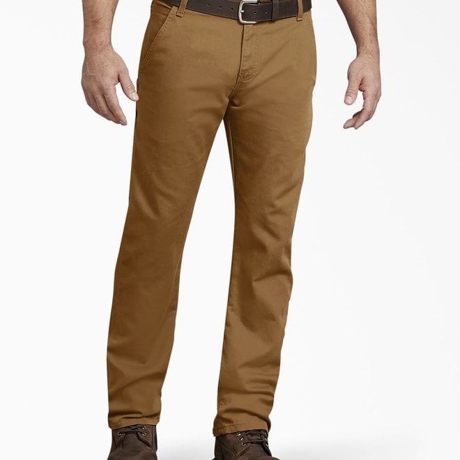 REGULAR FIT STRAIGHT LEG CARPENTER PANTS STONEWASHED BROWN DUCK