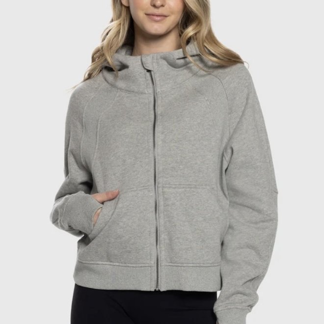 WARMUP ZIP HOODY HEATHER GREY