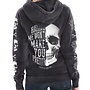 HATING ME SKULL PO HOODY BLACK MINERAL WASH