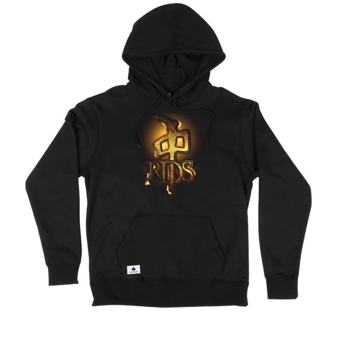 POURED GOLD PO HOODY BLACK