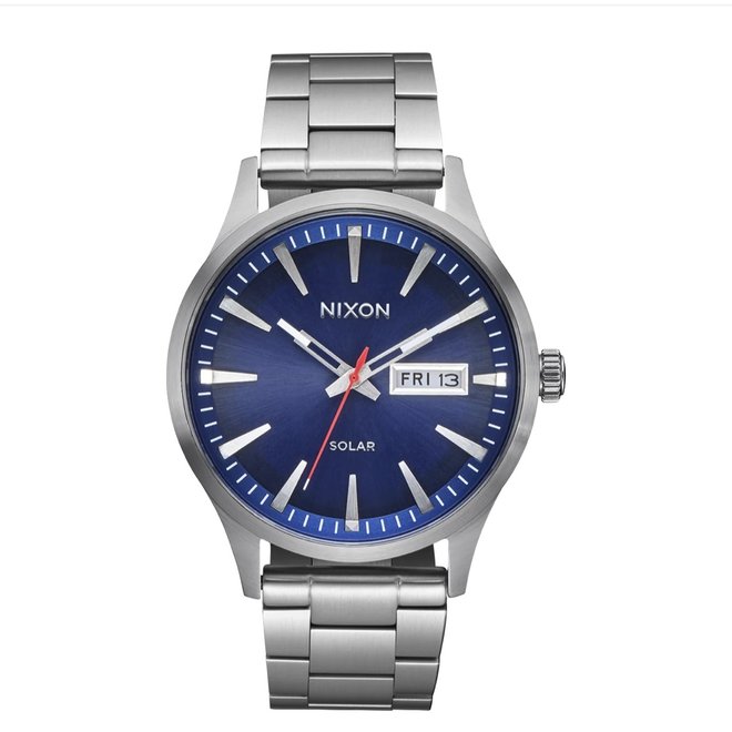 SENTRY SOLAR STAINLESS STEAL WATCH NAVY SUNRAY/SILVER