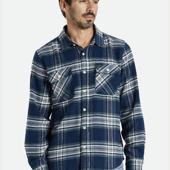 BOWERY LS FLANNEL MOONLIT OCEAN/GREY