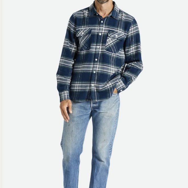 BOWERY LS FLANNEL MOONLIT OCEAN/GREY