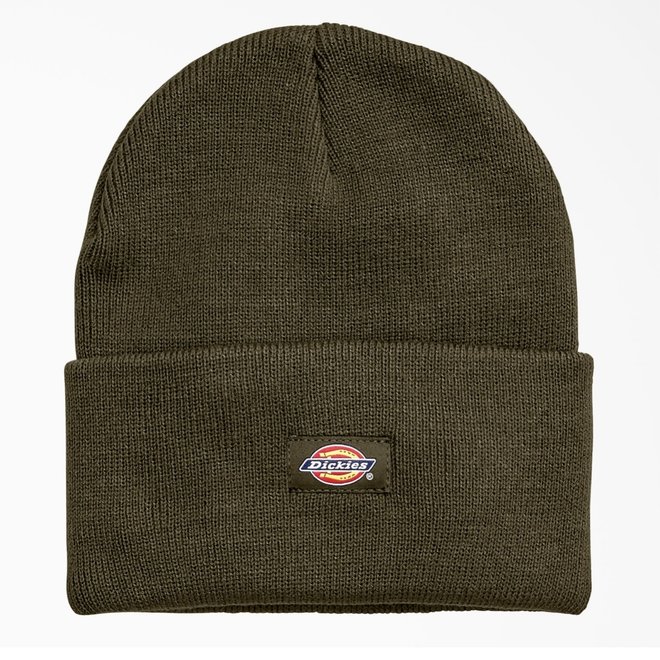 CUFFED KNIT BEANIE DARK OLIVE GREEN