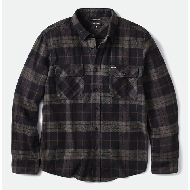 BOWERY LS FLANNEL BLACK/LIGHT GREY/CHARCOAL