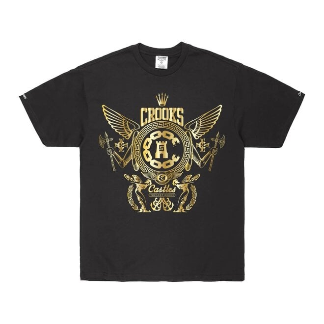 HIGH LIFE CREST SS TEE BLACK/GOLD