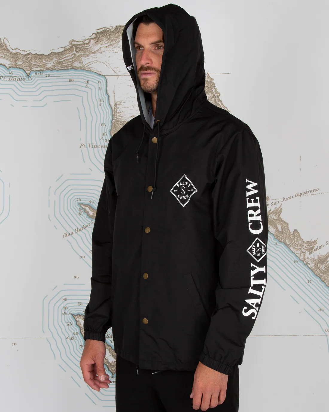 SALTY CREW TIPPET SNAP JACKET BLACK - Laces