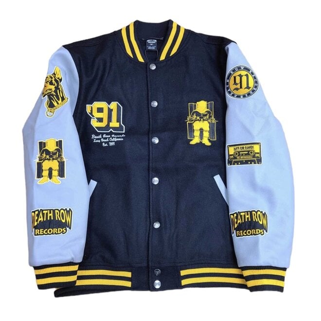 DEATH ROW COLLEGIATE VARSITY JACKET BLACK