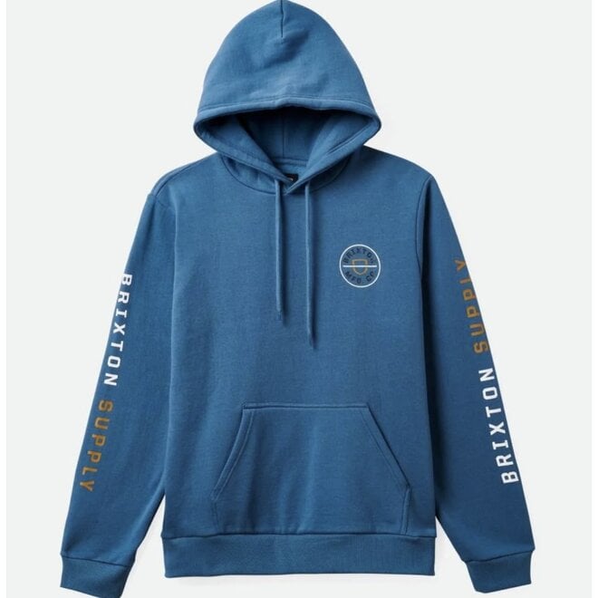 CREST PO HOODY OCEAN BLUE/GOLDEN BROWN