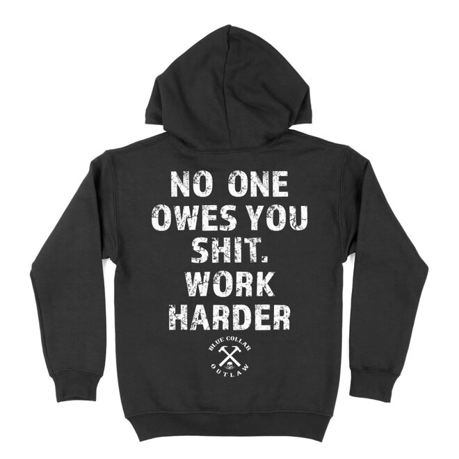 WORK HARDER ZU HOODY BLACK