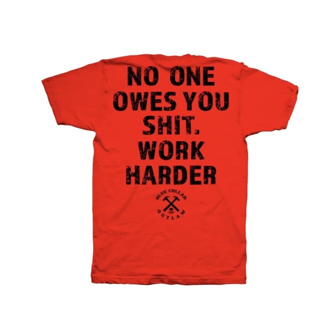 WORK HARDER SS TEE RED