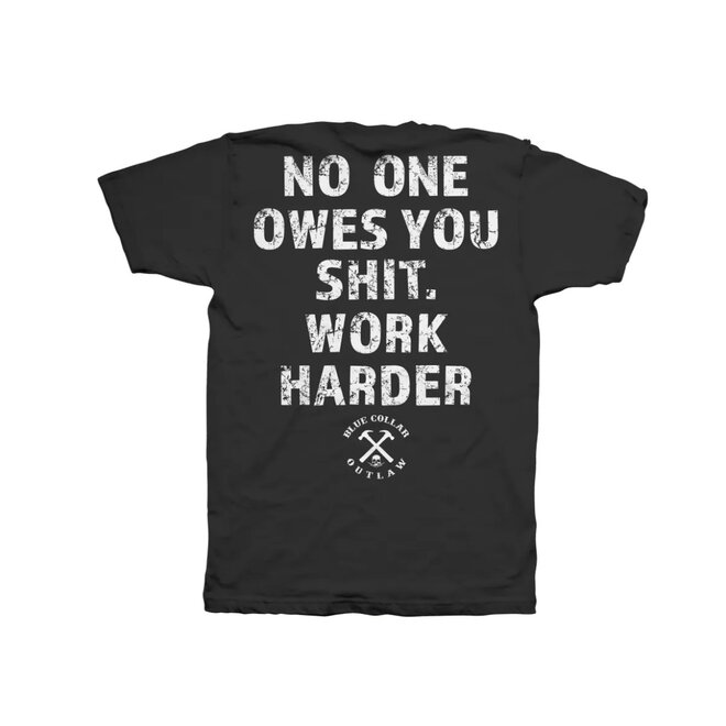 WORK HARDER SS TEE BLACK