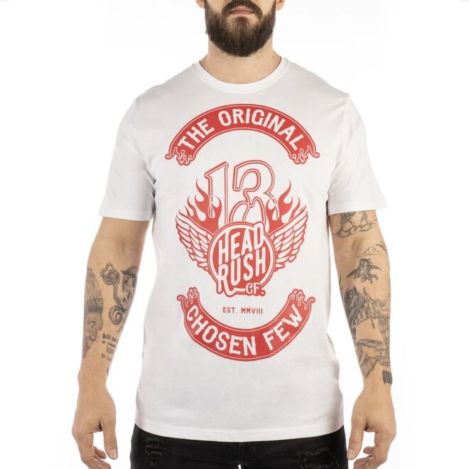 VINTAGE BIKER-THE FLAMING WINGS SS TEE WHITE