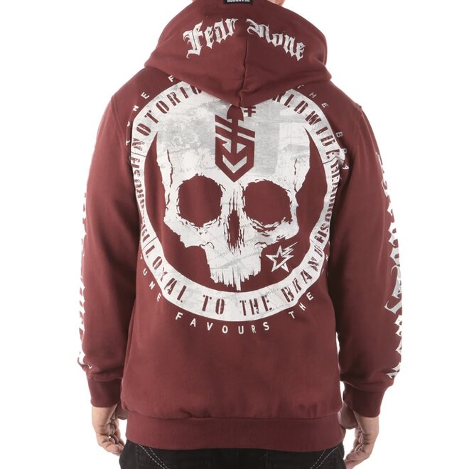 THE BRAVE ZIP HOODY DARK RED