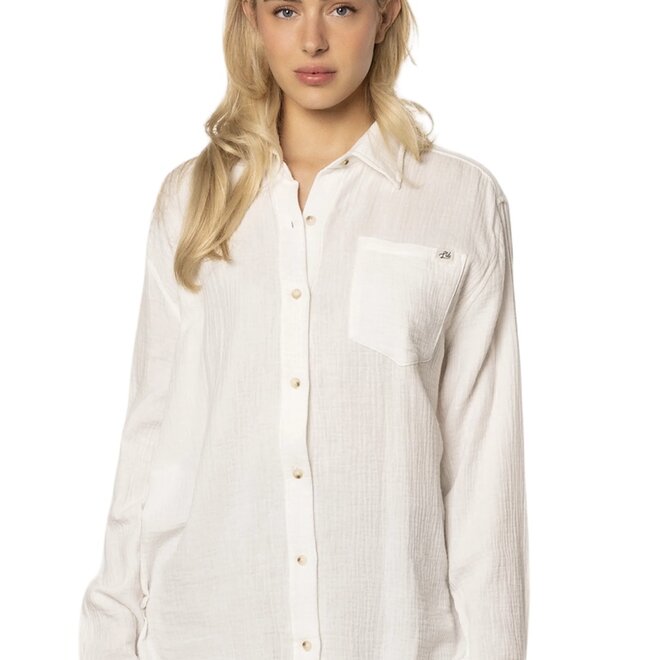 BOATDAY BUTTON UP WHITE