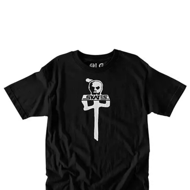 X SKULL SKATE SS TEE BLACK/WHITE