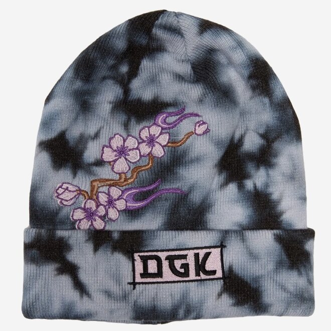 FIRE BLOSSOM BEANIE BLACK TIE DYE